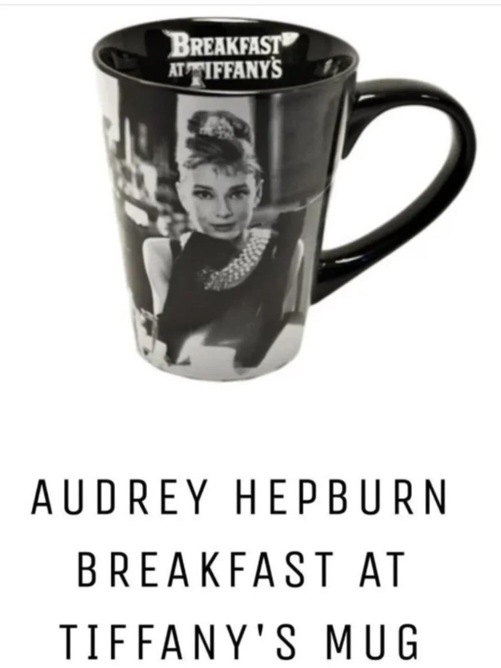 AUDREY HEPBURN Breakfast at Tiffany's Ceramic Coffee Mug Cup with Box